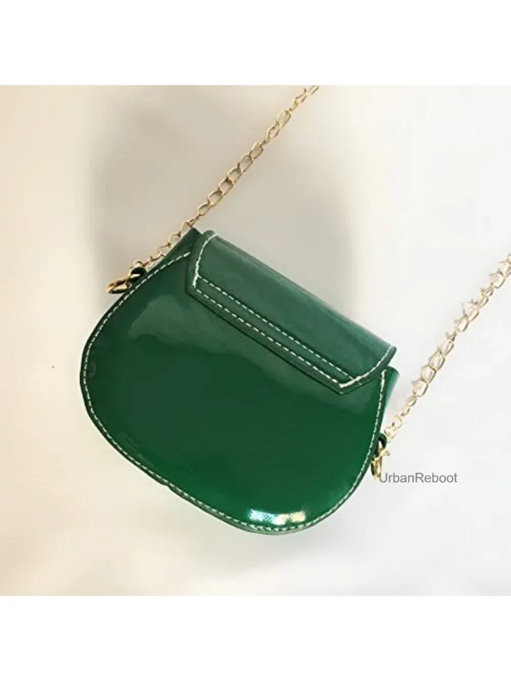 Girls Mini Saddle Bag PU Leather Crossbody Purse Detachable Chain Strap